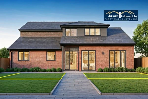 Home extension focusing on boundary line Wednesbury
